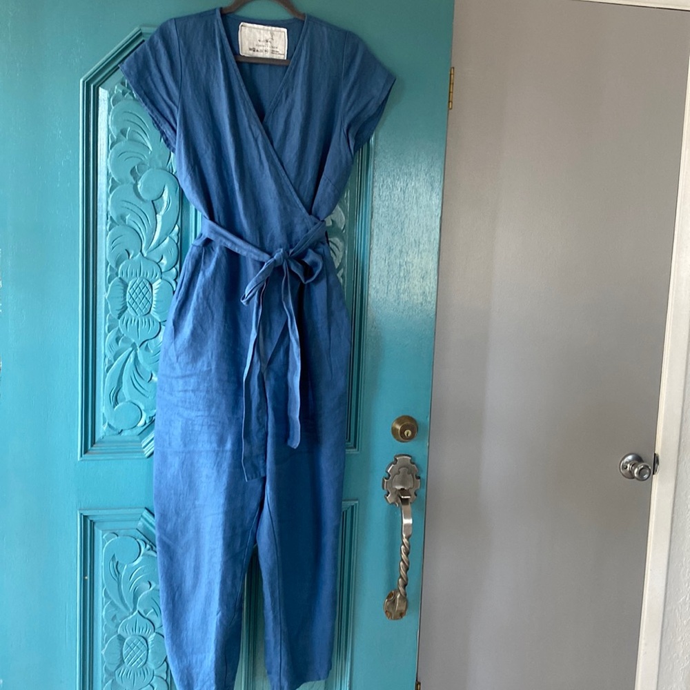 not Perfect linen wrap linen jumpsuit